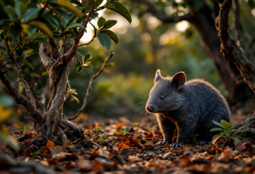 Vombato, un marsupiale australiano protetto in natura