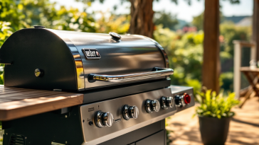 Barbecue a pellet Weber Searwood in azione