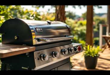 Barbecue a pellet Weber Searwood in azione