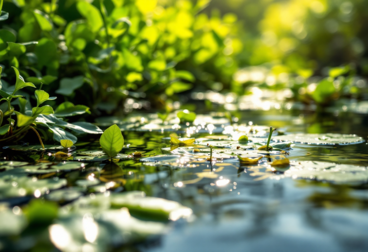 Pesce testa di serpente settentrionale in acqua