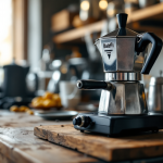 Logo Bialetti con sfondo italiano, simbolo di qualità
