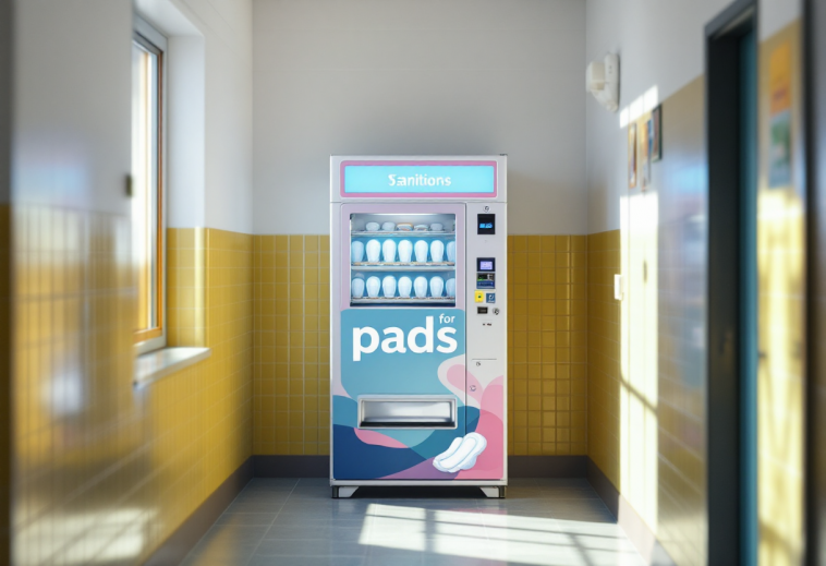 Distributore di assorbenti gratuiti in una scuola della Valle d'Aosta