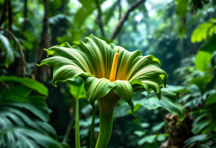 Fiore cadavere in natura, simbolo di biodiversità minacciata