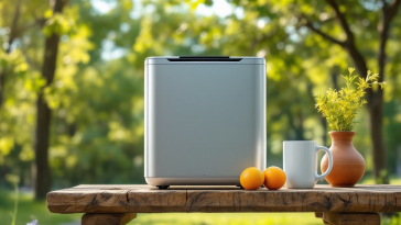 Frigorifero portatile elettrico in un contesto estivo