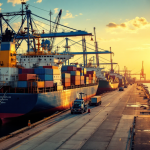 Navi sostenibili in un porto moderno