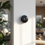 Termostato Nest di Google con sfondo europeo