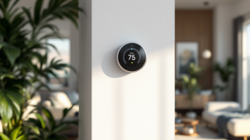 Termostato Nest di Google con sfondo europeo