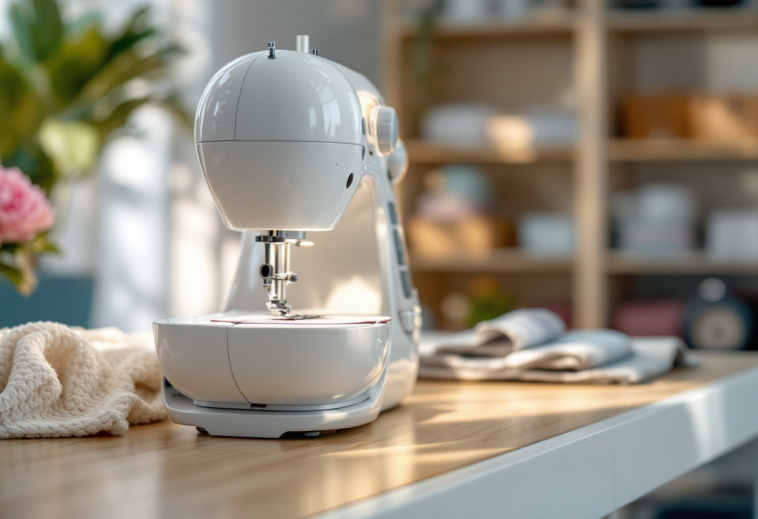 Diversi modelli di macchine per cucire in esposizione