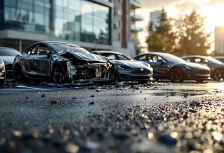 Diciassette Tesla distrutte in un incendio a Roma