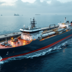 La Castorone, un'imponente nave da lavoro in mare