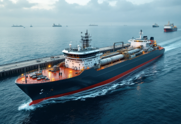 La Castorone, un'imponente nave da lavoro in mare