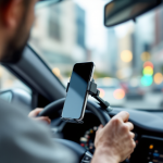 Supporto per cellulare da auto con smartphone montato