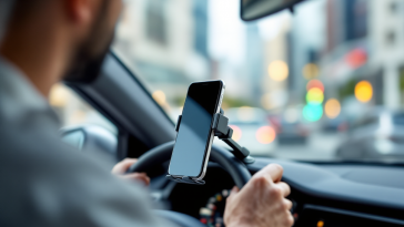Supporto per cellulare da auto con smartphone montato