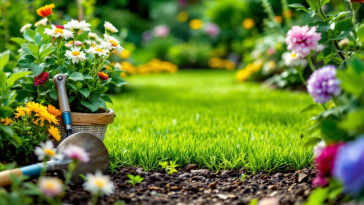Decespugliatore a batteria in uso nel giardino