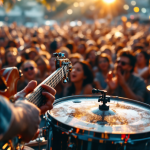 Persone che si godono un concerto dal vivo insieme