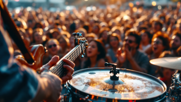 Persone che si godono un concerto dal vivo insieme