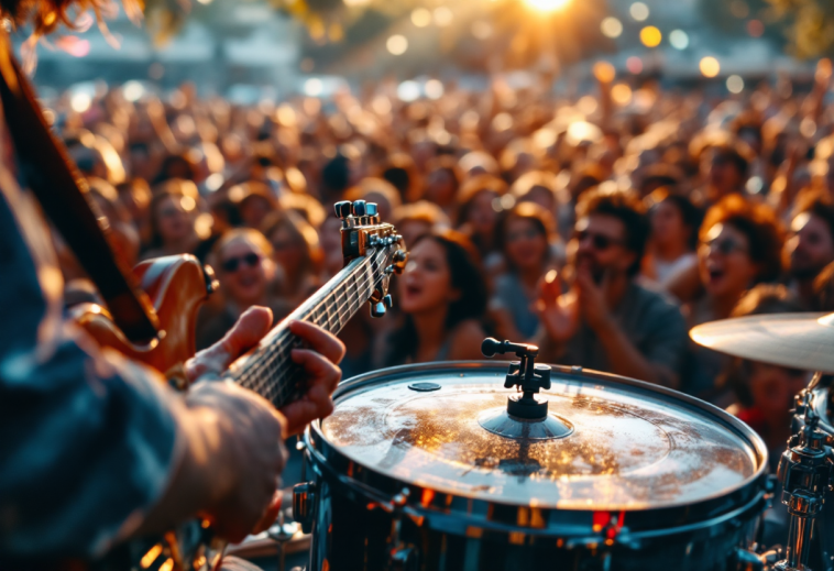 Persone che si godono un concerto dal vivo insieme