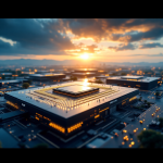 Logo Nvidia con sfondo di chip elettronici