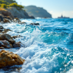 Pesce palla maculato nuota nel mare Mediterraneo