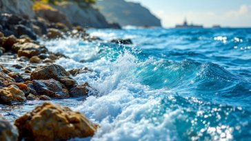 Pesce palla maculato nuota nel mare Mediterraneo