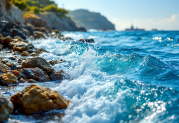 Pesce palla maculato nuota nel mare Mediterraneo
