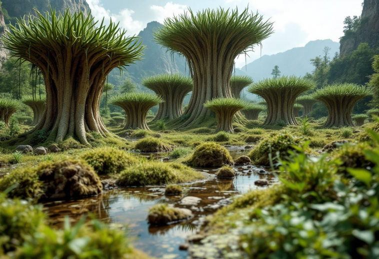 Immagine di Prototaxites, organismi giganti del Devoniano
