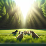 Cucciolo di cane durante un test cognitivo