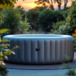 Vasca idromassaggio gonfiabile in giardino