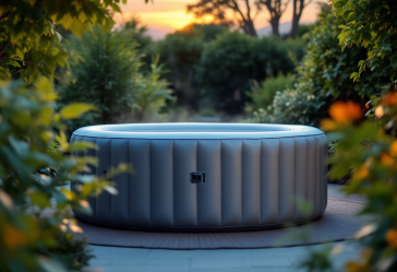 Vasca idromassaggio gonfiabile in giardino