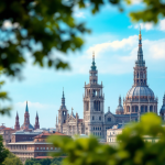 Vista panoramica di Torino con monumenti storici