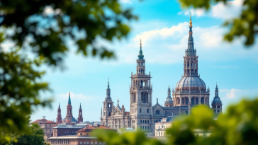 Vista panoramica di Torino con monumenti storici