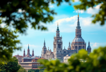 Vista panoramica di Torino con monumenti storici