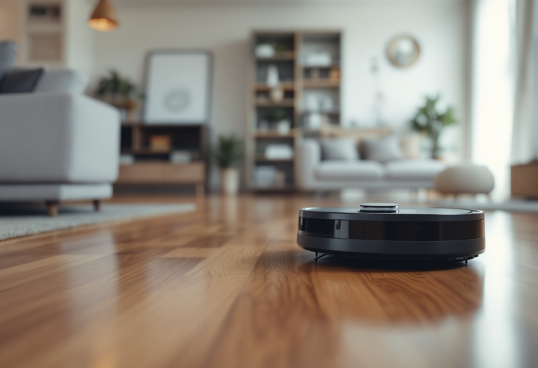 iRobot Roomba Combo j5 in azione mentre pulisce il pavimento