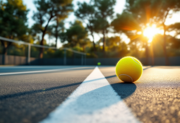 Racchette e scarpe per il padel in esposizione