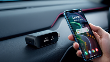 Adattatore wireless per CarPlay e Android Auto in uso