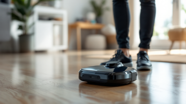 Aspirapolvere Folletto VM7 in azione su un pavimento