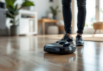 Aspirapolvere Folletto VM7 in azione su un pavimento