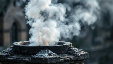 Fumata bianca e nera durante il Conclave Vaticano
