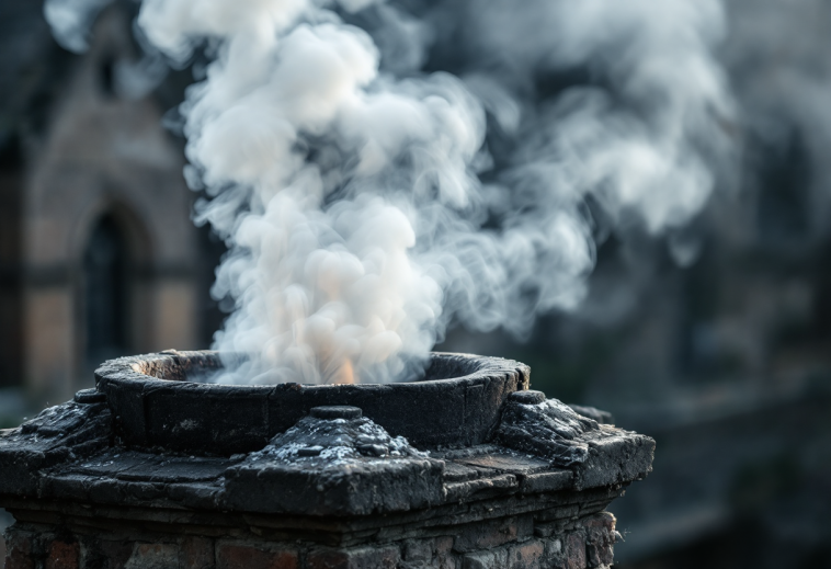 Fumata bianca e nera durante il Conclave Vaticano