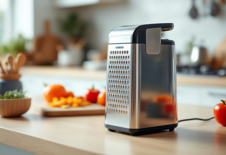 Grattugia elettrica moderna in uso in cucina