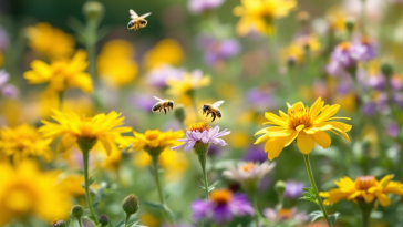 Api che riposano su un fiore durante il giorno