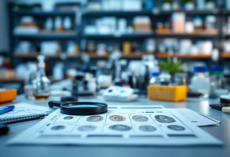 Impronte digitali analizzate in un'indagine criminale