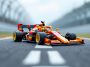 Modello Lego di una vettura di Formula 1 in azione