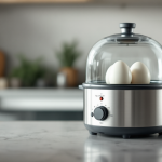 Cuociuova elettrici in uso per cucinare uova