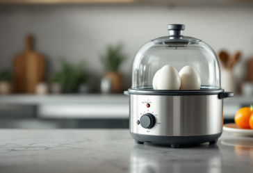 Cuociuova elettrici in uso per cucinare uova
