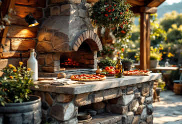 Forno per pizza da esterno in uso