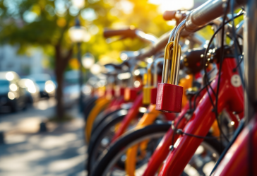 Lucchetti per biciclette di diverse tipologie e colori