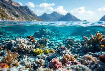 Vista subacquea delle montagne sommerse nel Mediterraneo
