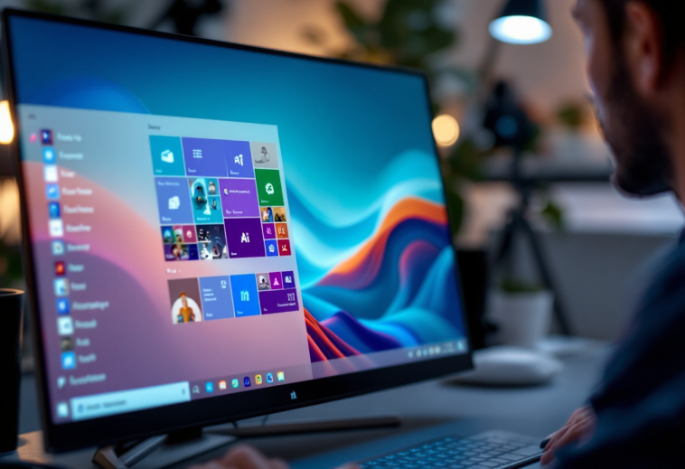 Screenshot del nuovo menu Start di Windows 11 con funzionalità AI