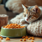 Gatto con pelo arancione e occhi curiosi